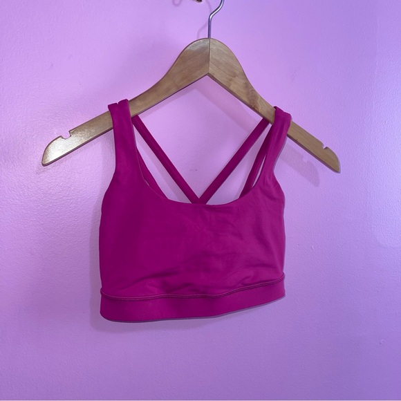 Lululemon Energy Bra Women's Size 4 US Dark Pink Sports Bra Medium Support - Picture 4 of 8